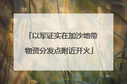 以军证实在加沙地带物资分发点附近开火